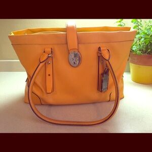 Tumi Yellow Leather Villa Turin Tote